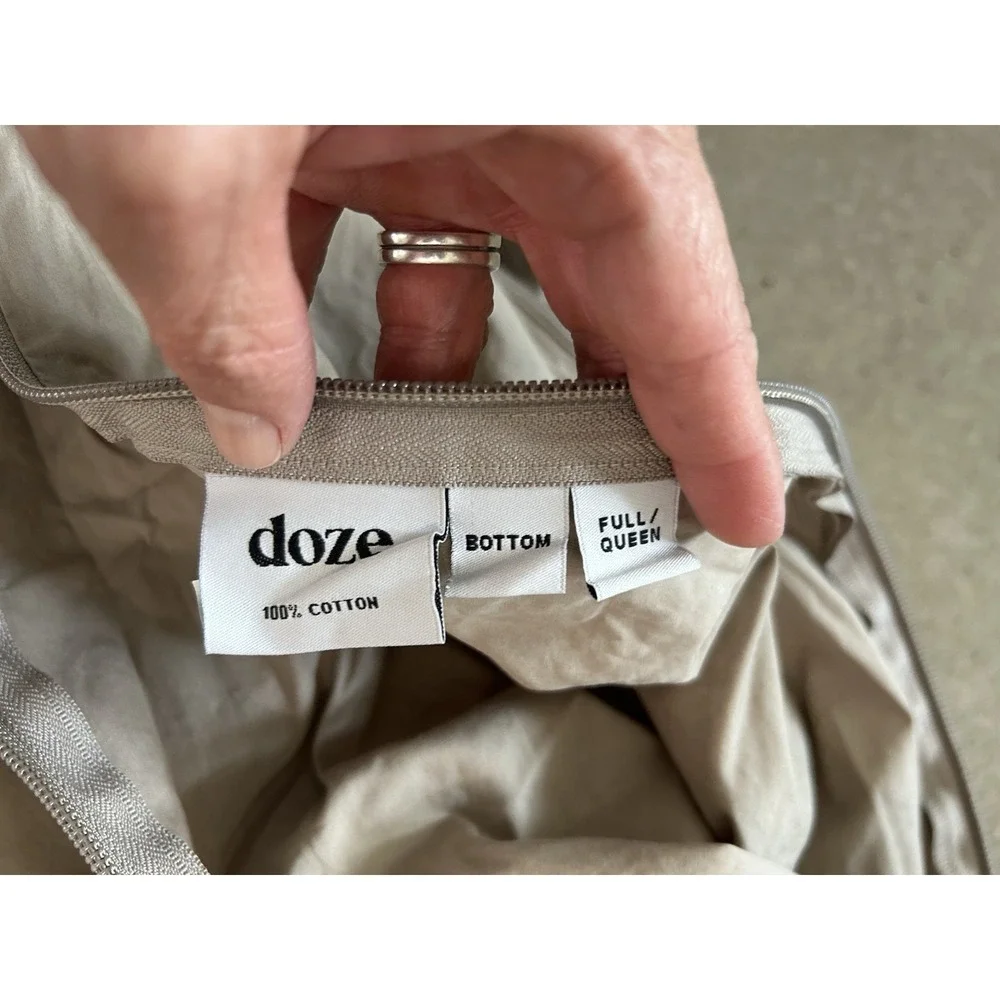 Doze Bedding Cotton Full Queen Duvet Cover &‎ Shams Dune Khaki Tan
